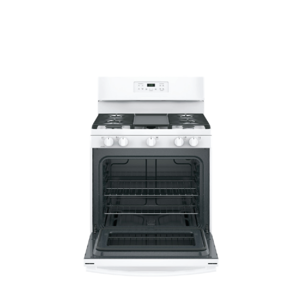 GE 30in White Gas Range open available at ESSCO Barbados